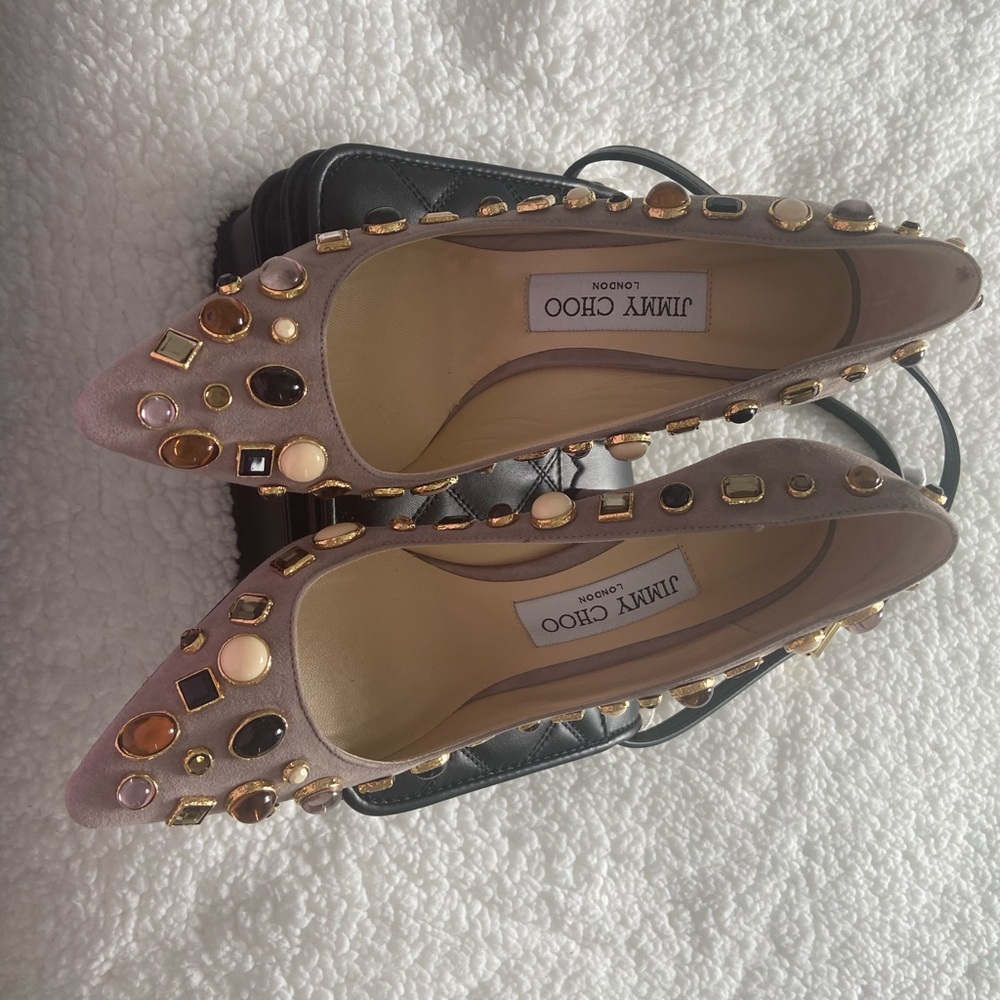 Jimmy Choo size 6 stone suede heels for sale!!